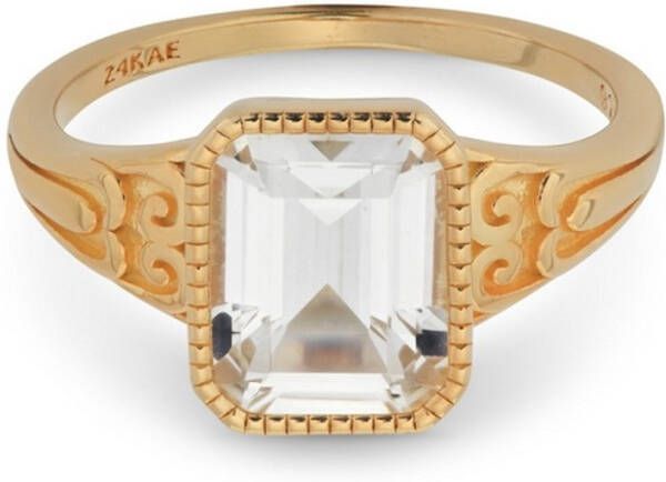 24Kae Ringen Ring met kleursteen 925 Sterling zilver geelgoud verguld 12410YW Goudkleurig online kopen