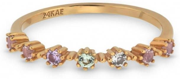 24Kae Ringen Ring met kleurstenen 925 Sterling zilver geelgoud verguld 12415Y Goudkleurig online kopen