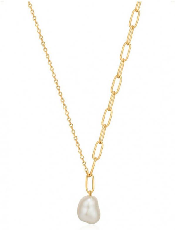 Ania Haie Kettingen 925 Sterling Zilver Pearl Chunky Necklace Goudkleurig online kopen