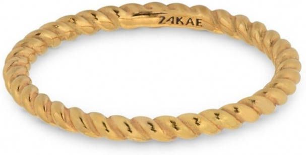 24Kae Ringen Ring met touw structuur 925 Sterling zilver geelgoud verguld 12423Y Goudkleurig online kopen