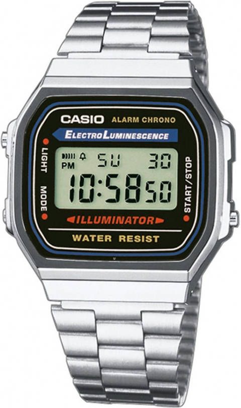 Casio A168WA 1YES Digitaal horloge met schakelband Zilver online kopen