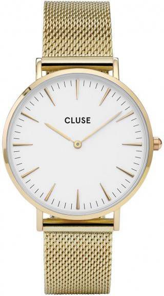 Cluse Horloges Boho Chic Mesh Gold Plated White Goudkleurig online kopen