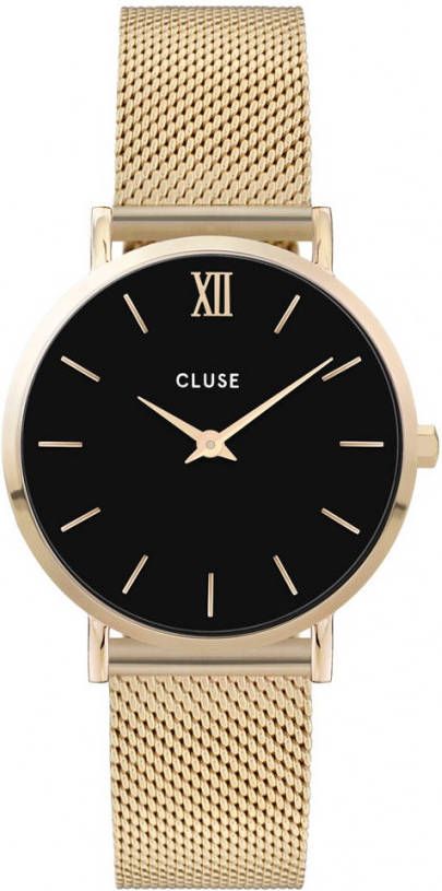Cluse Horloges Minuit Mesh Gold Plated Black Goudkleurig online kopen