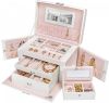 Tectake Sieradenkist Sieradendoos Met Spiegel, Roze, 401539 online kopen