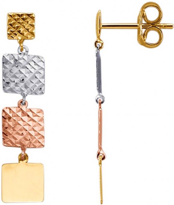 KLiNGEL Oorbellen van 9 kt. geel/wit/rood Multicolor online kopen