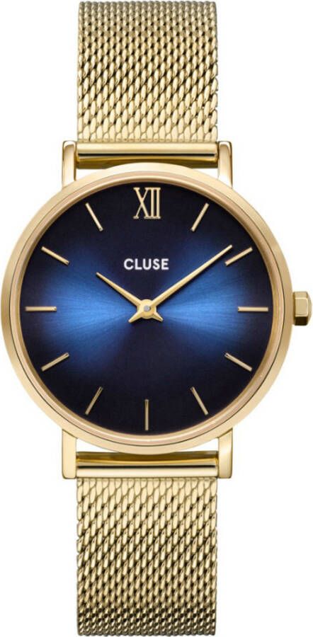 Cluse Horloges Minuit Mesh Gold Blauw online kopen