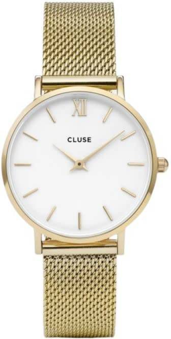 CLUSE Minuit CL30010 Horloge met mesh band in goud Goud online kopen