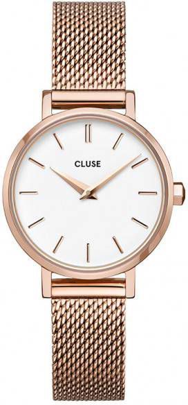 Cluse Horloges Boho Chic Petite Mesh Rose Gold White Ros&#233, goudkleurig online kopen