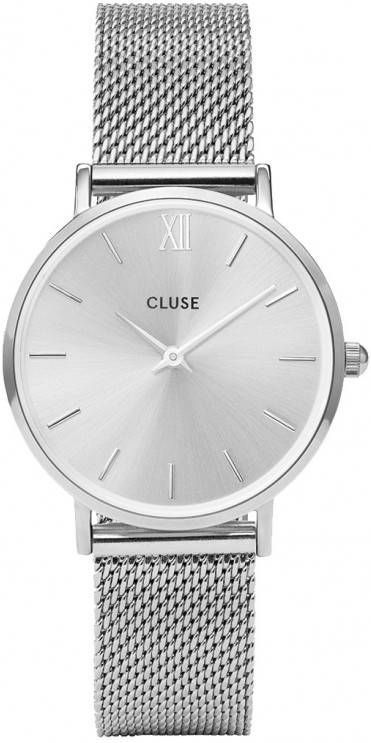Cluse Horloges Minuit Mesh Silver Colored Zilverkleurig online kopen