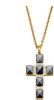 Jacques Lemans Hanger Kruis met ketting met kristal Goudkleur online kopen