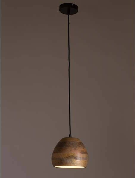 Dutchbone Hanglamp 'Woody' Mangohout, 20cm online kopen